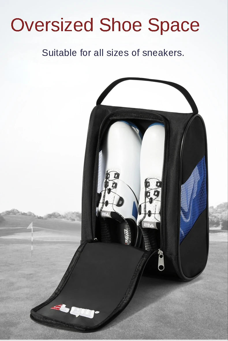 Portable Mini Nylon Golf Shoe Bag with Ball Holder