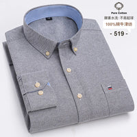 Men's Long Sleeve Plaid Cotton Formal Shirt Regular Fit S-7XL