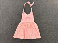 Hanging Neck Tennis Dress Women Solid Color Sleeveless Sports One Piece Pocket Suits Outdoor Running Fitness Yoga Golf Dresses