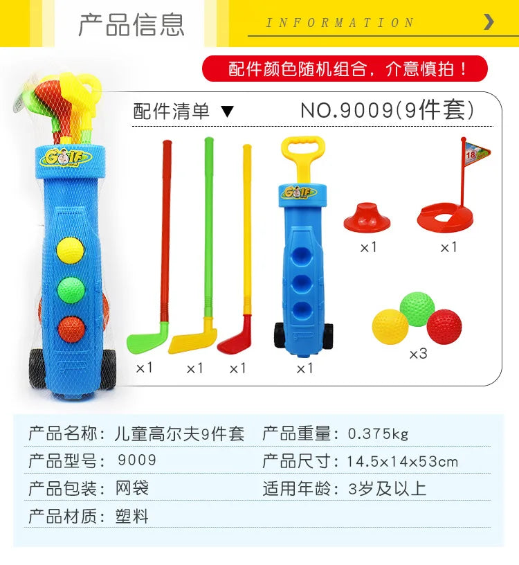 Children's Plastic Toy Golf Set for Indoor and Outdoor Play