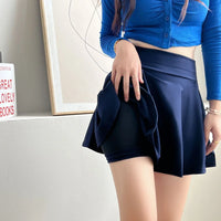Women's Mini Pleated Flared Skirt Loose Fit Plus Size 4XL Acetate Cotton
