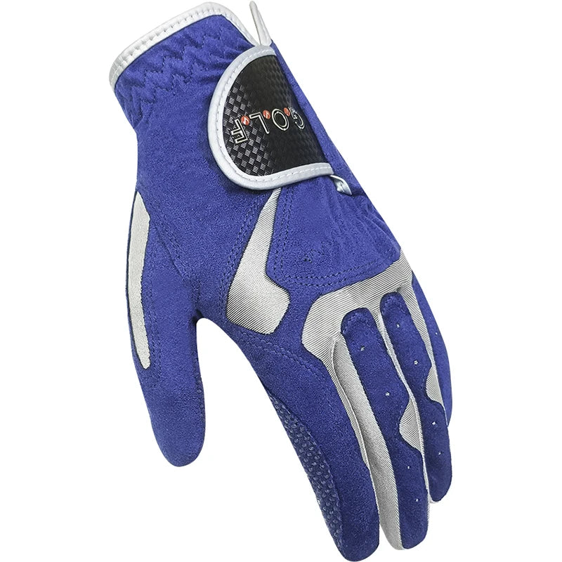 Men's Breathable Fabric Golf Gloves, Blue and White, 1 Piece