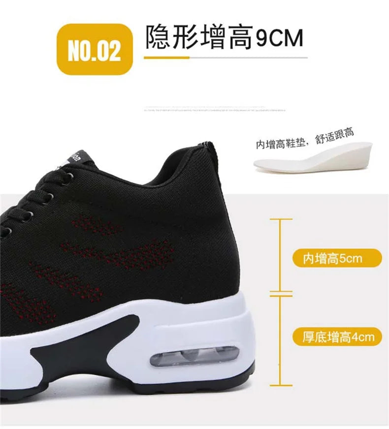 Women's Platform Mesh Breathable Sneakers Womens Spring New Casual Wedge Basket Shoes Tennis Female Thick Woman Summer Trainers - Buy online at  Vibe In Cart.