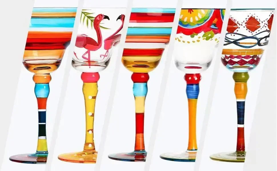 Handmade Colorful Margarita & Champagne Cocktail Glasses Set Creative Design for Home Bar Wedding Party Elegant Unique Drinkware - Buy online at  Vibe In Cart.