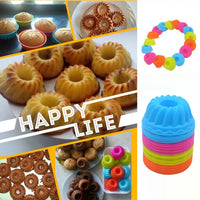 12 Pieces/Set Of Silicone Cake Mold Round Muffin Cup Cake Baking Mold Kitchen Cooking Bakeware Making Diy Cake Decoration Tool - Buy online at  Vibe In Cart.