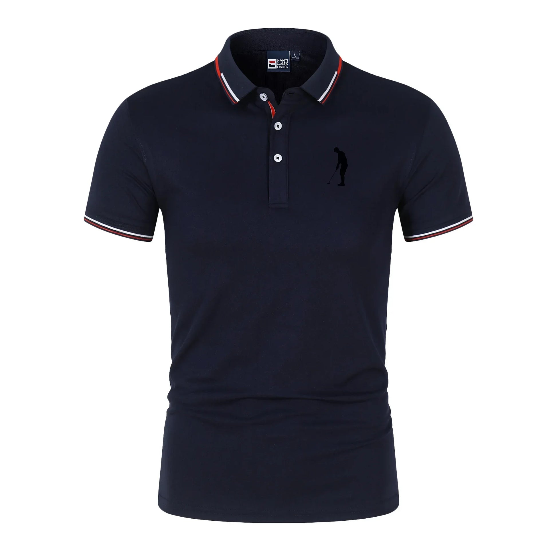 Men's Short Sleeve Turn-Down Collar Polyester Polo Shirt