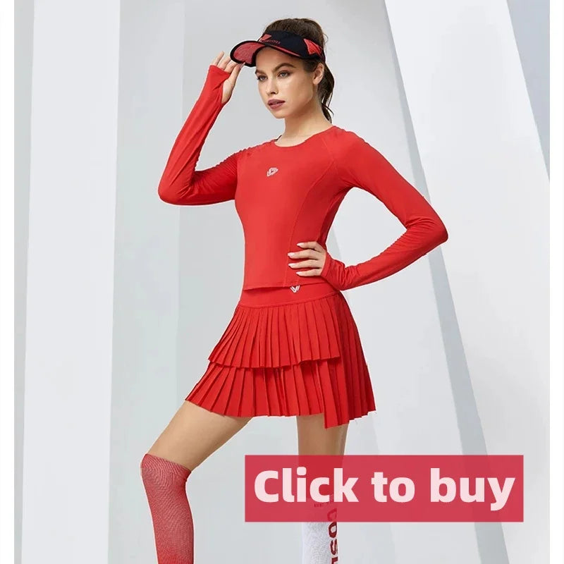 Summer Women Tennis Dress Cotton Female Short Sleeve Black Sport Dress Training Running Fitness Skirt Golf Badminton Dress Suit