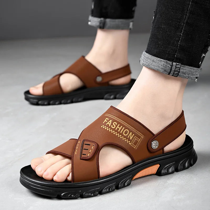 Hot Sale Men Sandals Casual Shoes Outdoor Walking Sandals for Men Beach Shoes Men Slippers Open Toe Flat Two Passes - Buy online at  Vibe In Cart.