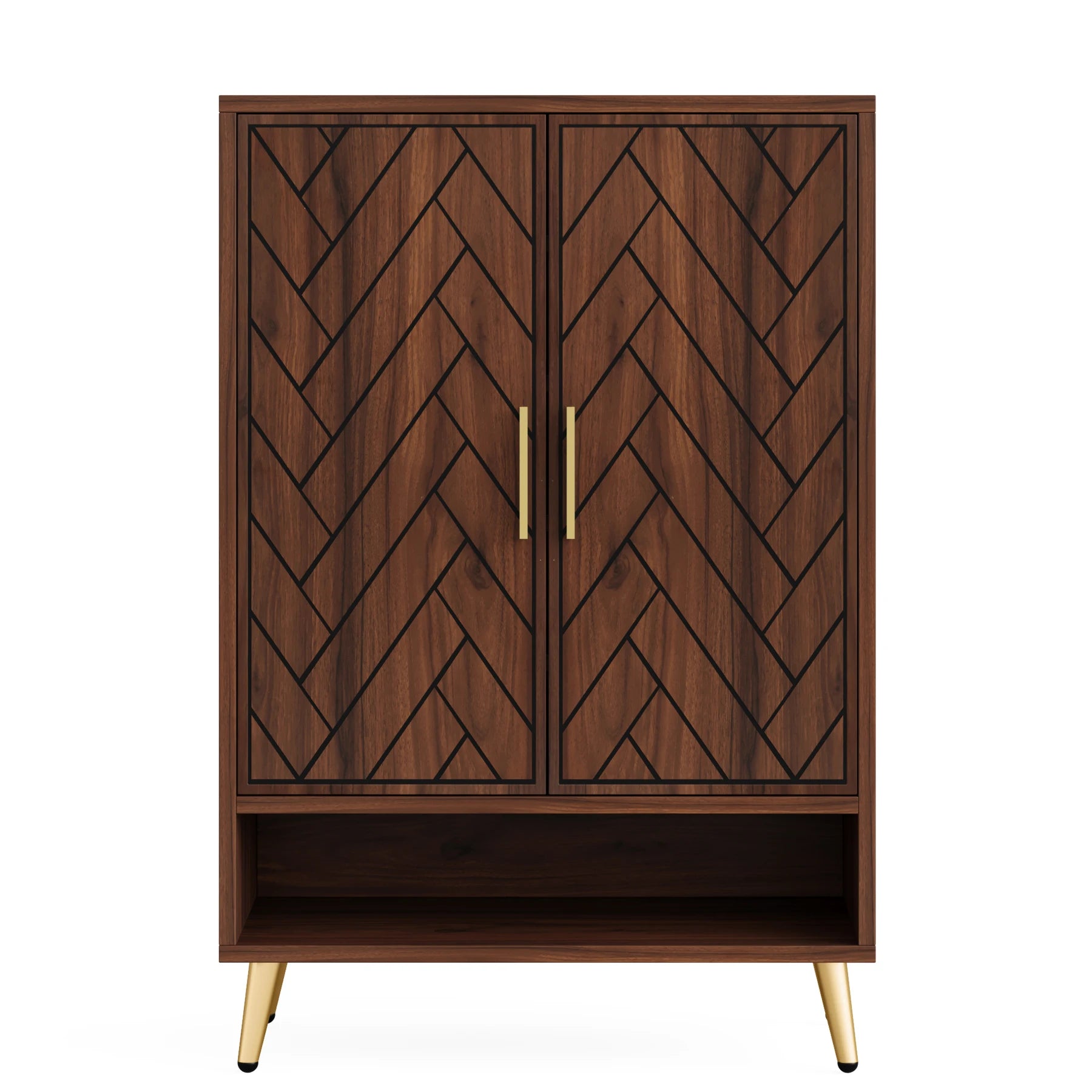 Tribesigns 6-Tier Shoe Cabinet with Doors, Walnut Wooden Shoe Storage Cabinet with Adjustable Shelves for Entryway - Buy online at  Vibe In Cart.