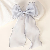 Polyester Chiffon Alloy Hair Barrettes for Girls with Big Bow