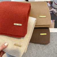 Women's Winter Thick Cotton Blends Scarf for Outdoor Use