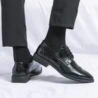 Men's Lace-Up Derby Shoes With Rubber Outsole