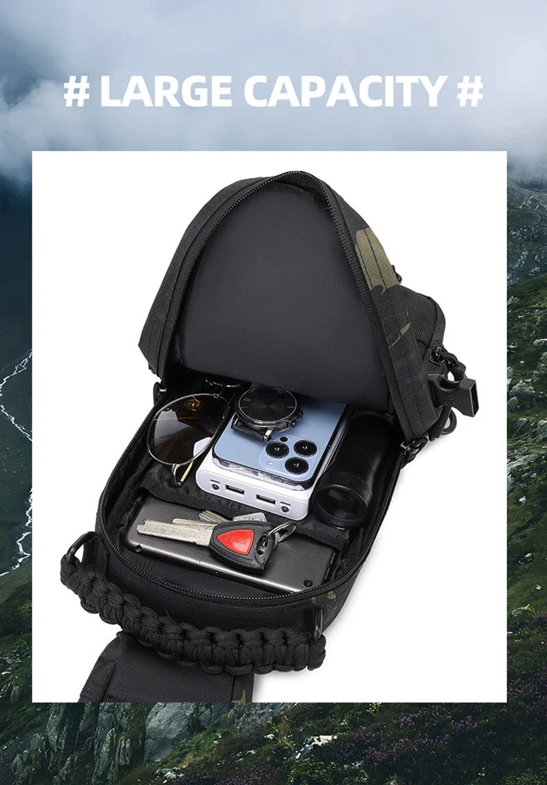 Men's Camping Chest Bag Tactical Sports Shoulder Outdoor Fanny Pack Hiking Climbing Cycling Fishing MOLLE System Sling Bags - Buy online at  Vibe In Cart.