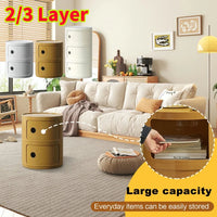 2/3 Layer Nordic Round Bedside Table Mini Storage Cabinet Bedroom Small Side End Table Nightstand Storage Locker for Bedroom - Buy online at  Vibe In Cart.