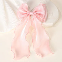 Polyester Chiffon Alloy Hair Barrettes for Girls with Big Bow