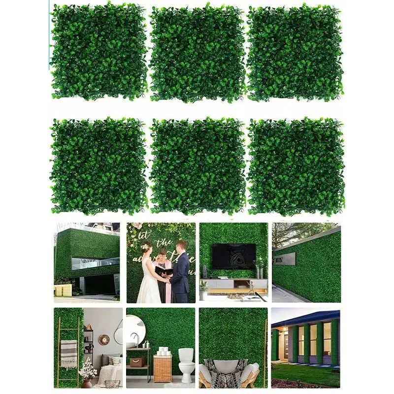 10pcs Artificial Plants Grass Wall Panel Boxwood Hedge Greenery UV Protection Green Decor Privacy Fence Backyard Screen Wedding - Buy online at  Vibe In Cart.