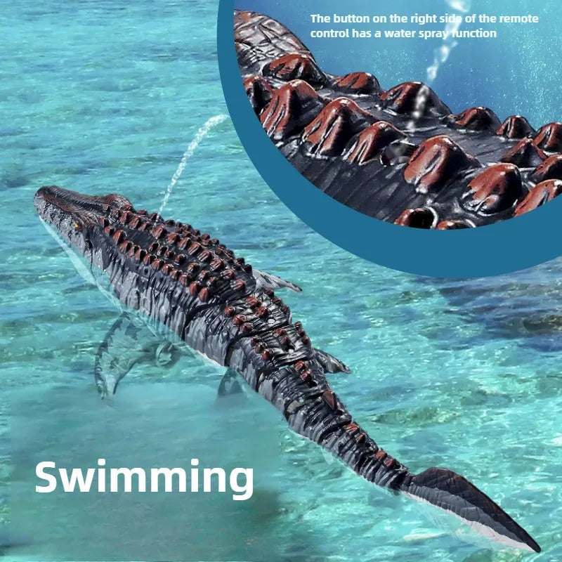 Simulated Electric Remote Control Dinosaur Toy with Lights and Water Spray