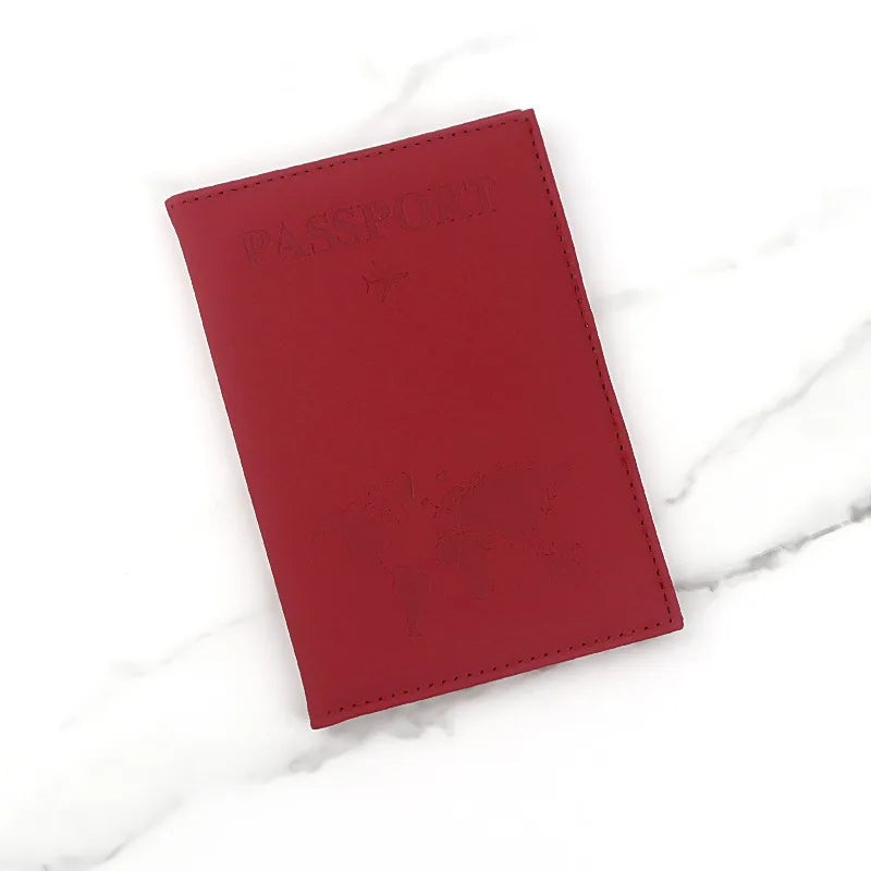 Passport Cover with World Map Design in PU, 14.5 x 10 cm