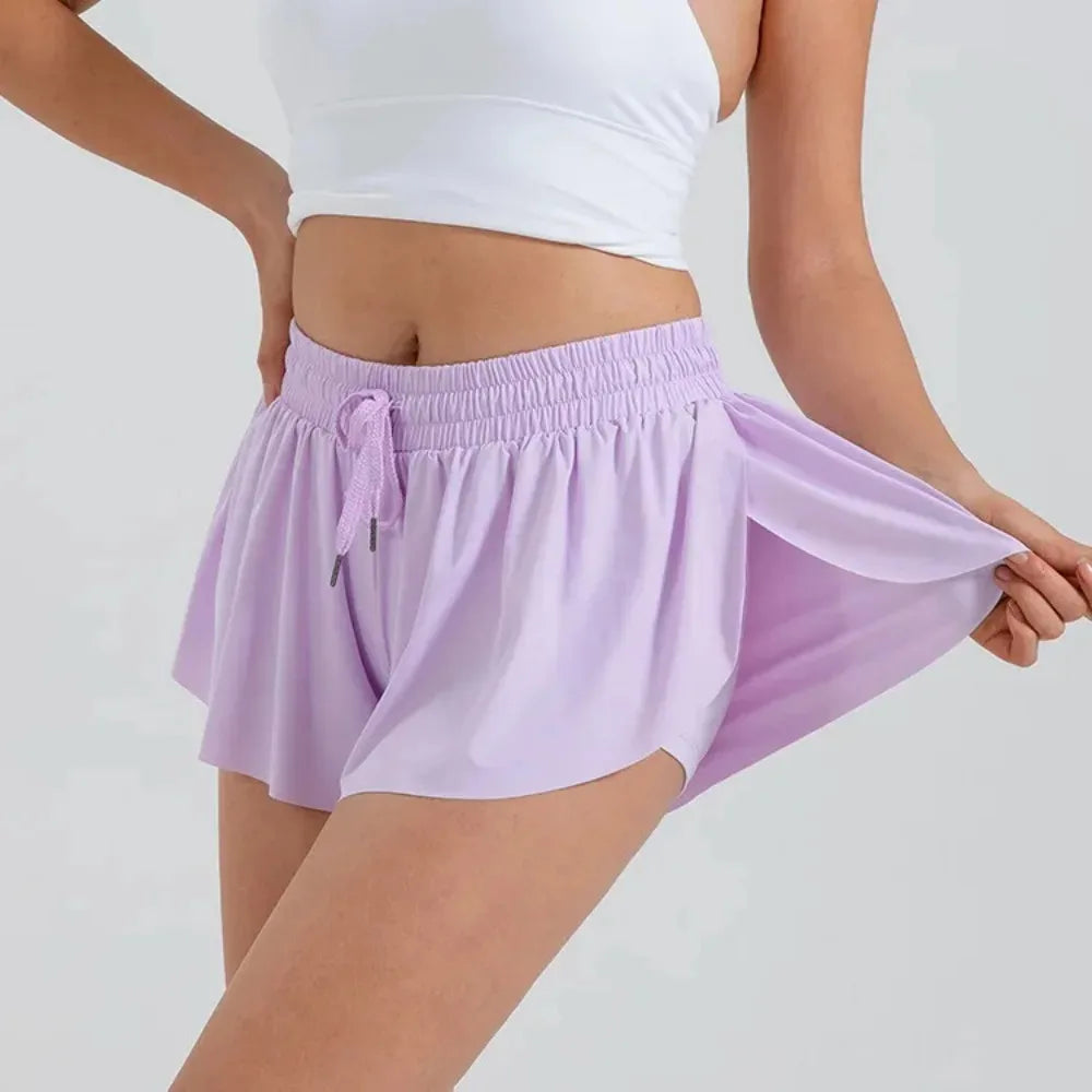2 in 1 Jogger Flowy Athletic Shorts for Women Gym Yoga Workout Running Tennis Skirt Comfy Skort Lounge Cute Clothes Casual Wear