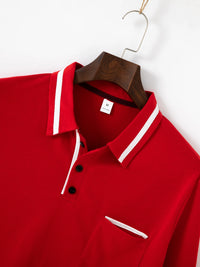 Spring and fall best-selling fashion golf men's lapel pocket comfortable casual sports solid color long sleeve breathable top - Buy online at  Vibe In Cart.