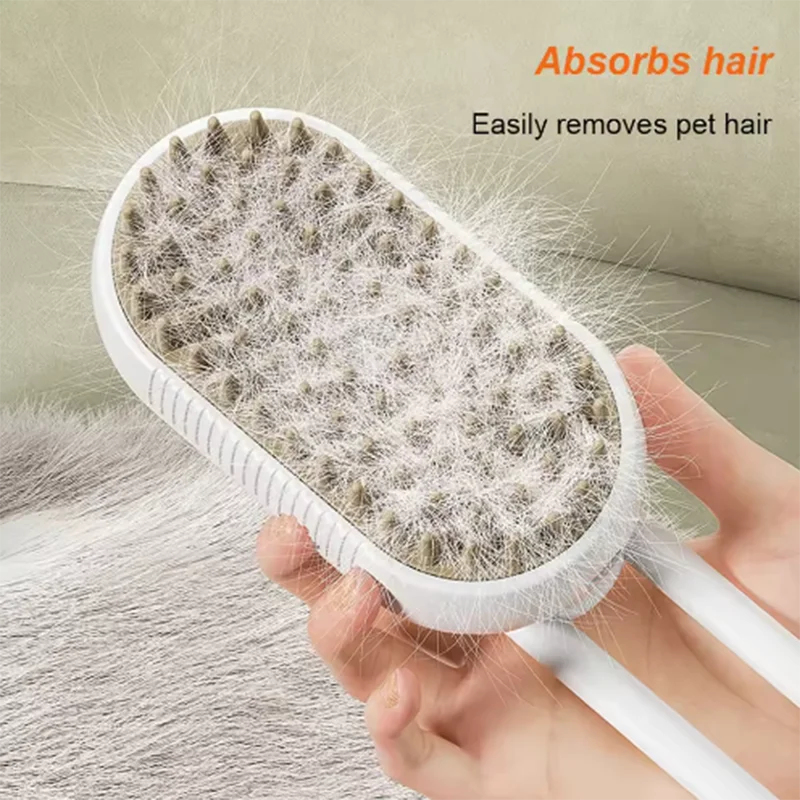New Cat Dog Pet Spray Massage Brush One Button Steam Spray Folding Rotatable Floating Hair Bath Hair Removal Brush Comb - Buy online at  Vibe In Cart.