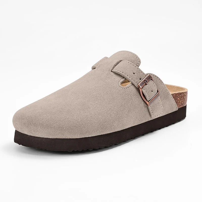 Men's Outdoor Slippers with Cow Suede Lining and EVA Insole