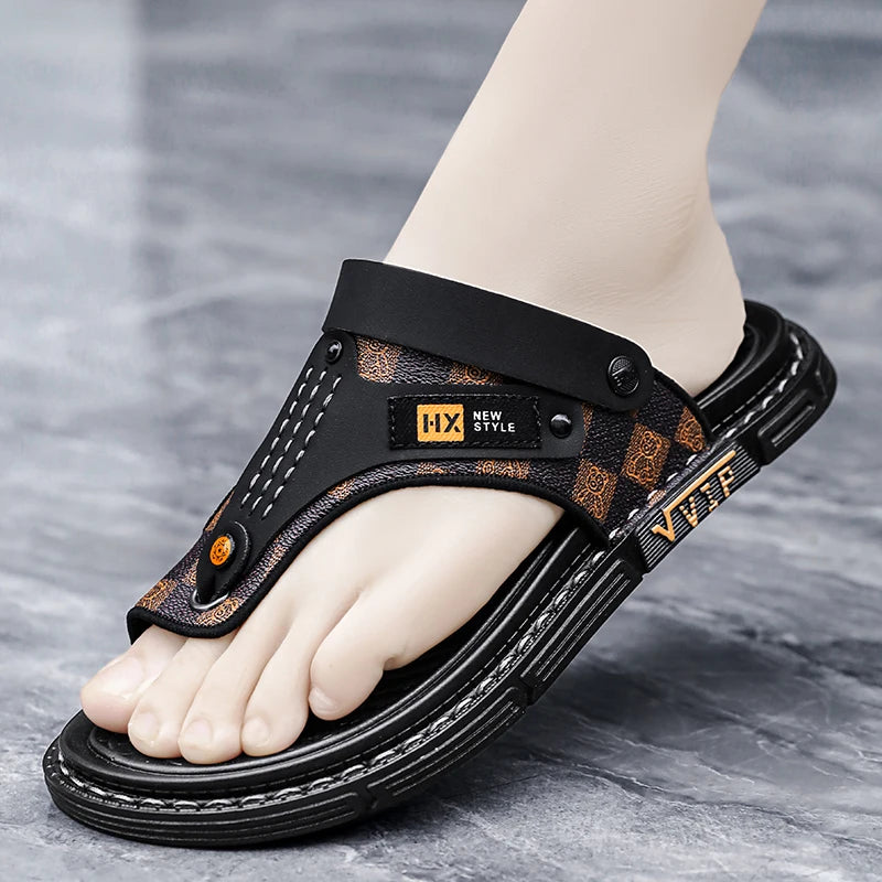 Men's high-quality beach shoes summer outdoor casual flip-flops sandals soft-sole non-slip comfort fashion dual-purpose slippers - Buy online at  Vibe In Cart.