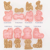 8-Piece Plastic 3D Cookie Cutters Set with Cartoon Designs