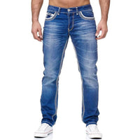 Straight Jeans Men Washed no hole Jean Spring Summer Boyfriend Jeans Streetwear Loose Cacual Designer Long Denim Pants Trousers - Buy online at  Vibe In Cart.