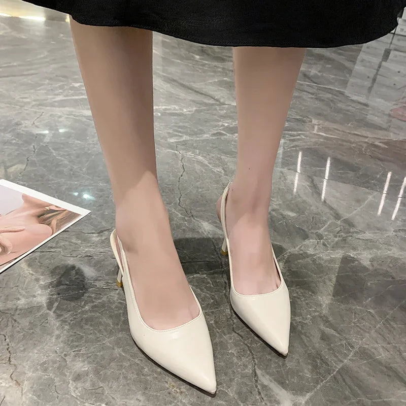 Summer Fashion New Pointed Toe Stiletto Heel Shallow Mouth Breathable PU Comfortable and Elegant Women's Shoes Sexy Sandals - Buy online at  Vibe In Cart.