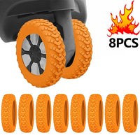 8-Piece Rubber Luggage Wheel Protectors with Noise Reduction