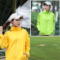 Hooded UV Waterproof Nylon Golf Jacket Unisex Foldable