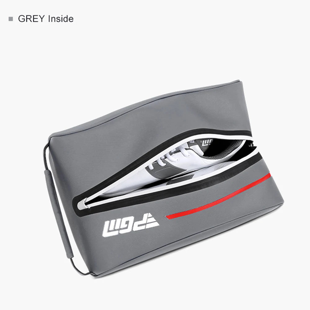 Zippered Waterproof Nylon Golf Shoe Bag Large Capacity 32x22x11cm