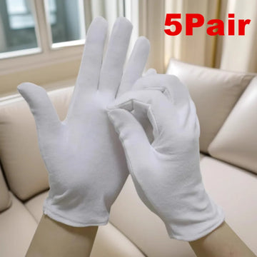 5Pair White Cotton Gloves Full Finger Men Women Waiters/drivers/Jewelry/Workers Mittens Sweat Absorption Gloves Hands Protector - Buy online at  Vibe In Cart.