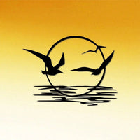 Ocean-Inspired Home Gift Idea - Waterproof Coastal Seagull Sunrise Metal Wall Decoration - Buy online at  Vibe In Cart.