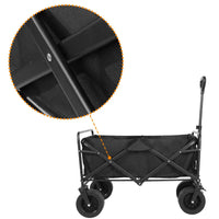 Collapsible Folding Heavy Duty Utility Wagon for Outdoor, Black