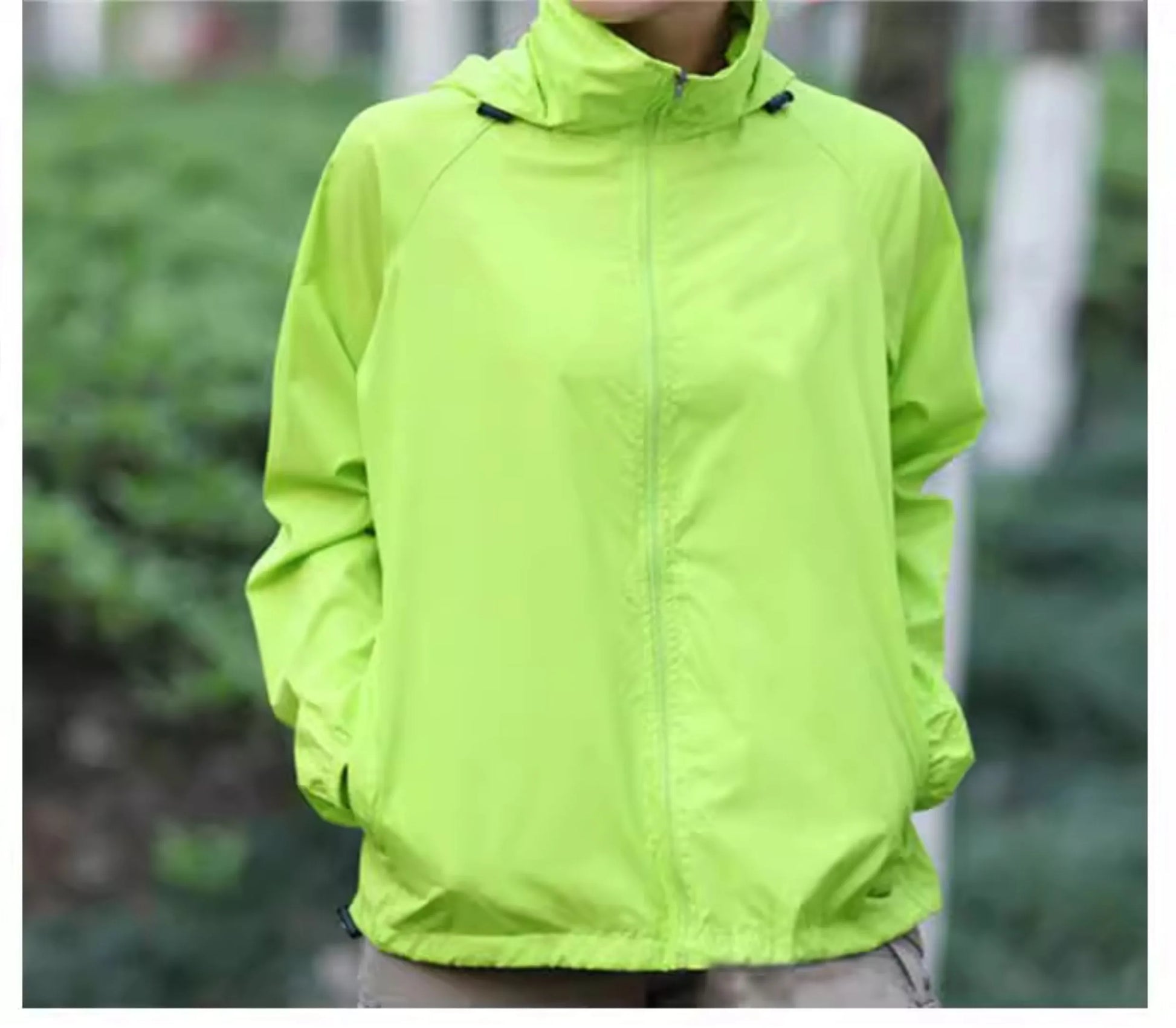 Hooded UV Waterproof Nylon Golf Jacket Unisex Foldable