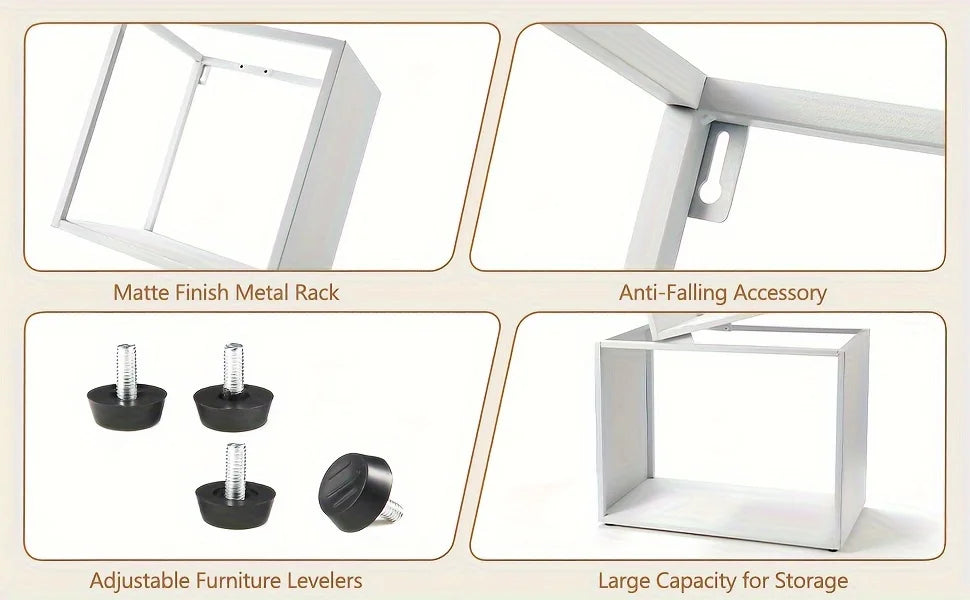 Modern 5-Tier Bookshelf White Metal Bookshelf 73 Inch High Book Rack Home Office Storage Organizer for Books & Supplies - Buy online at  Vibe In Cart.