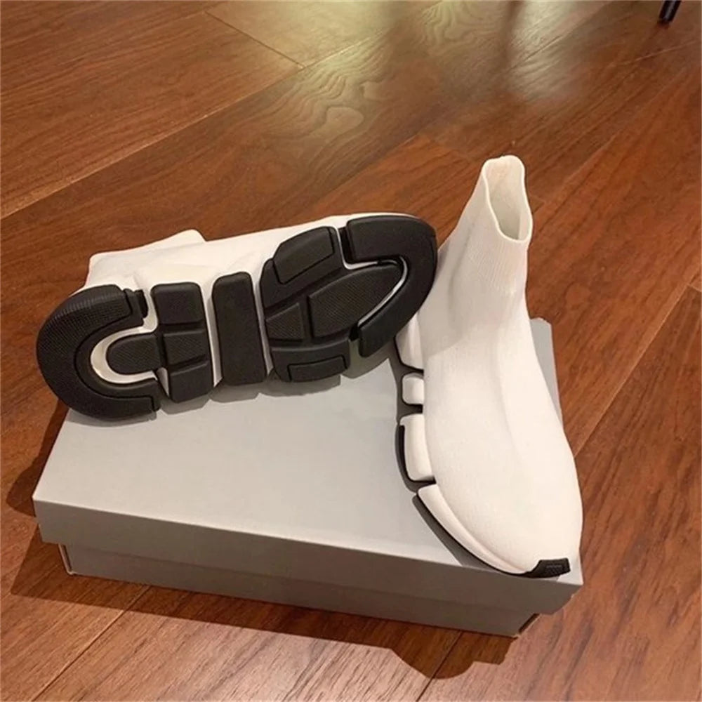 Hot Black High Top Women Socks Shoes Sneakers Breathable Couples Casual Sports Shoes Comfy Platform Sock Sneakers Men - Buy online at  Vibe In Cart.