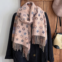 Women's Long Warm Polyester Print Winter Scarf Over 175cm