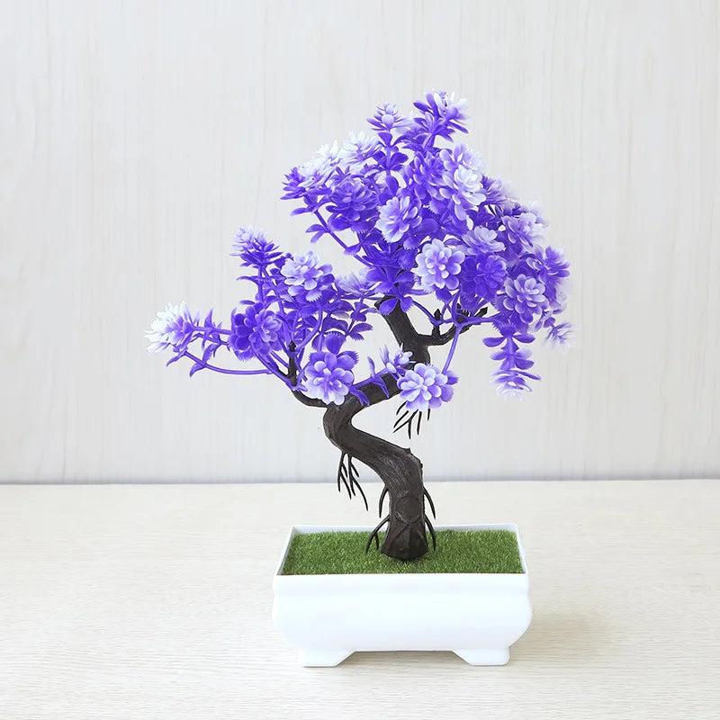 Artificial Plastic Potted Bonsai Tree for Desktop Decoration