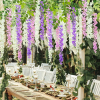 36/24 PACK Artificial Fake Wisteria Flowers Hanging Garland for Wall Outdoor Garden Wedding Party Decoration Home Interior Decor - Buy online at  Vibe In Cart.