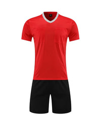 Men's Polyester Soccer Referee Uniform Set with Jersey and Shorts