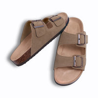 Men's Arch Support Slides Sandals With Adjustable Buckle