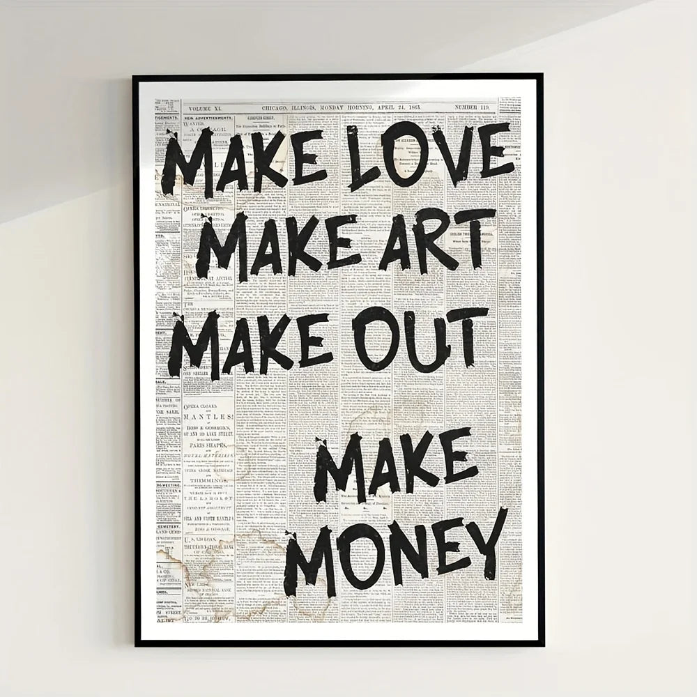 1pc Simple Trendy Text Printing Poster, Simple Canvas Wall Decoration, Modern Art Home Decoration, Living Room Decoration - Buy online at  Vibe In Cart.