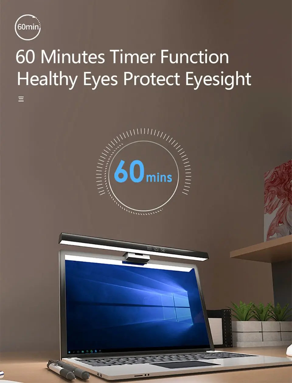 LED Desk Lamp for Monitor with RGB Backlight and Touch Controls