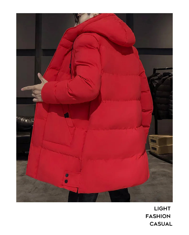 New Winter Men's Hooded Long Cotton Jacket, Thickened Warm Parka, Plus Sizes M-8XL - Buy online at  Vibe In Cart.
