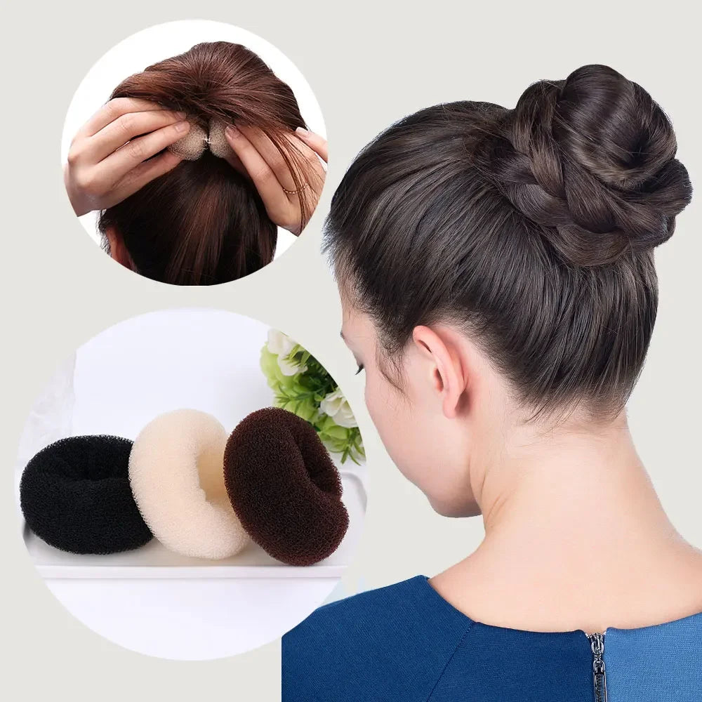 Magic Roll Foam Sponge Easy Big Ring Women Fashion Hair Bun Maker Donut Hair Styling Tools Hairstyle Hair Accessories for Girls - Buy online at  Vibe In Cart.