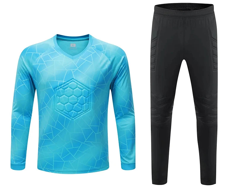 Men Kid 2023 Soccer Goalkeeper Uniform Protective Sponge Long Sleeve Football Training Goalkeeper Top Soccer Jersey Pants Custom - Buy online at  Vibe In Cart.