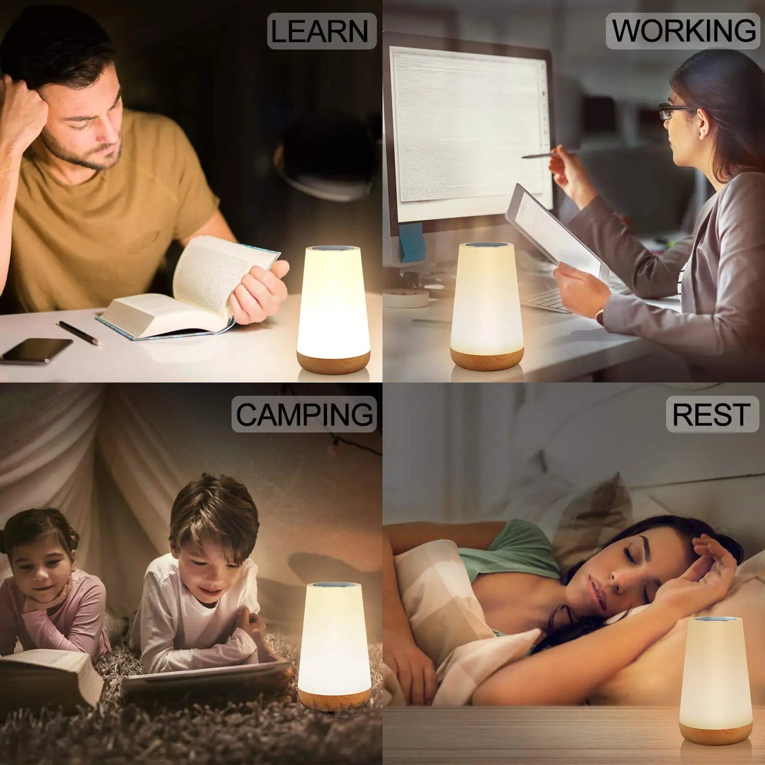 13 Color Changing Night Light Remote Control Touch USB Rechargeable RGB Night Lamp Dimmable Lamp Portable Table Bedside Lamp - Buy online at  Vibe In Cart.